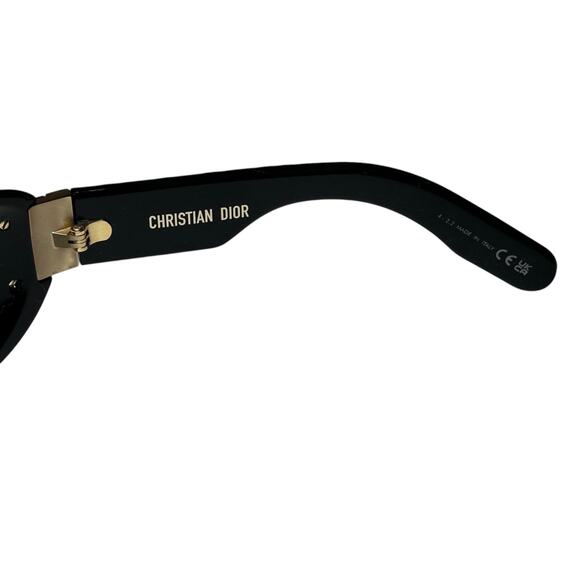 Dior "Lady" Black 95.22 R1I Oval Cat Eye Shield Sunglasses 51-25-110 NEW - Picture 6 of 6